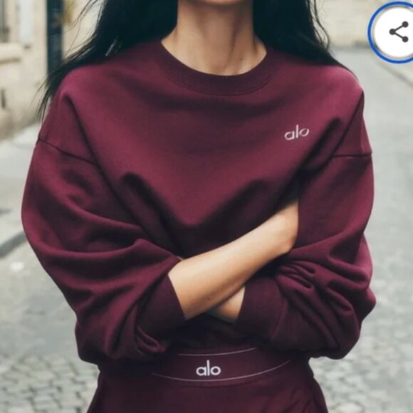 Alo Yoga Accolade Crew Neck Sweatshirt--Small NWT - Picture 2 of 4